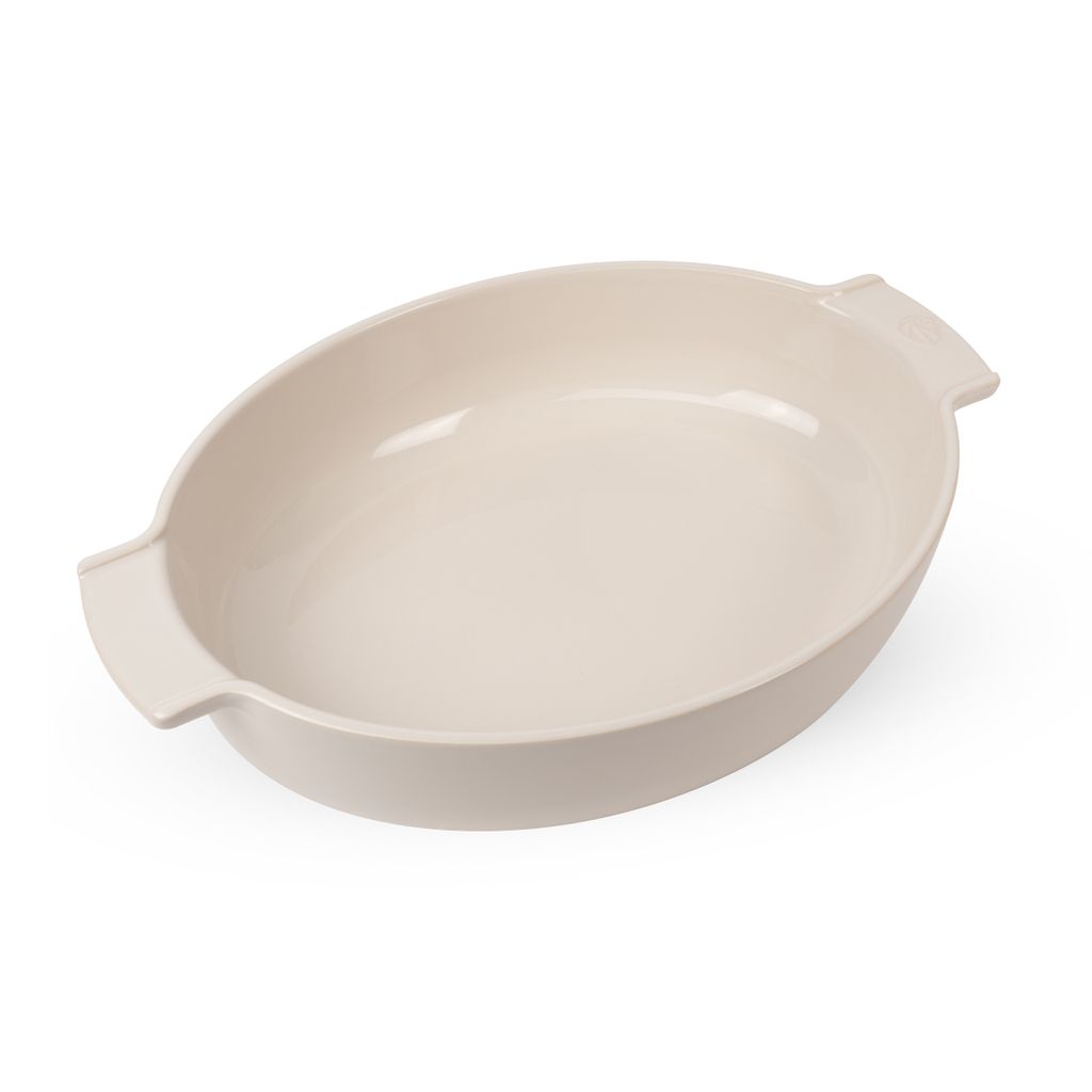 Plat à four ovale écru 40 cm - Visuel 0